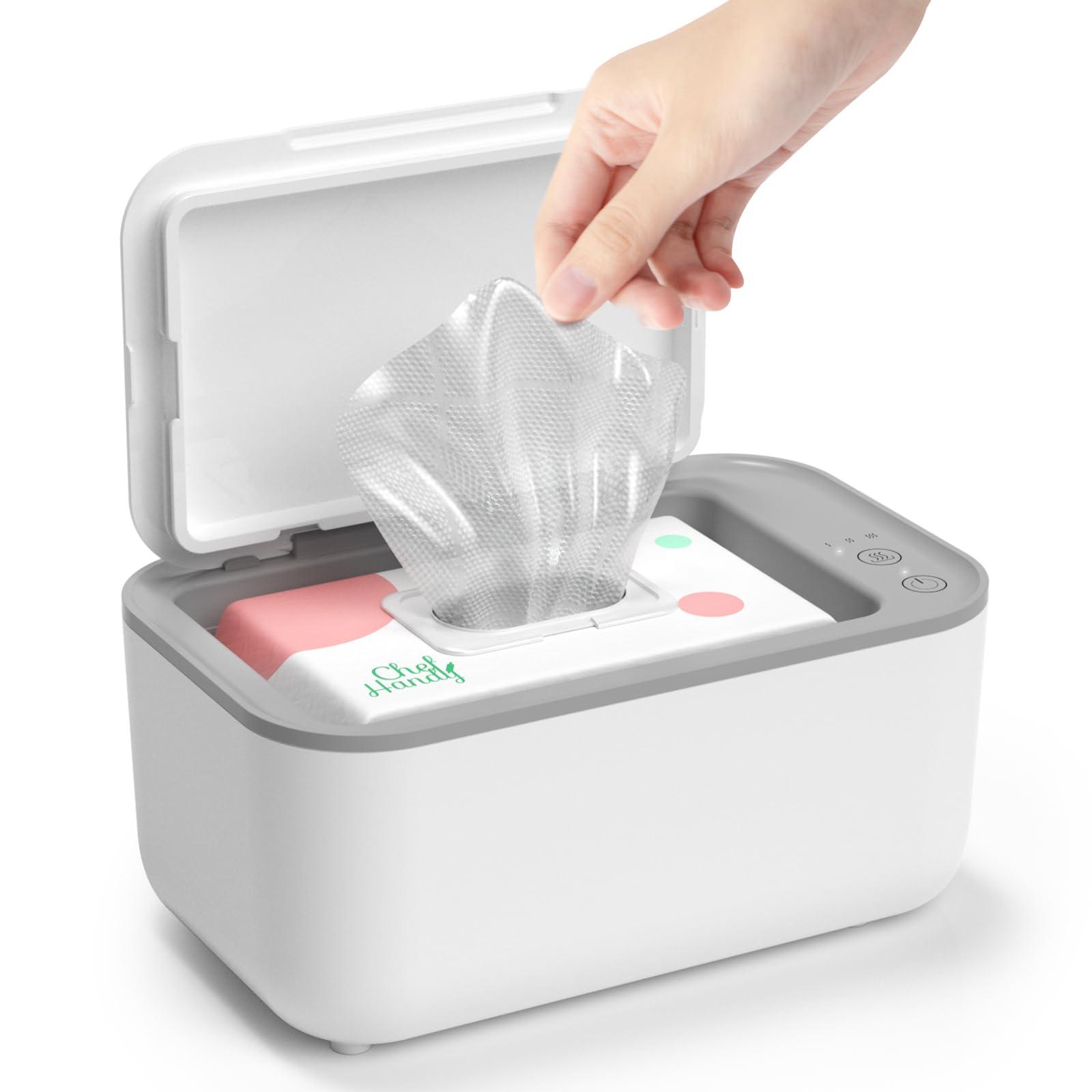 chefhandy Baby Wipe Warmer, Wipe Warmer and Baby Wet Wipes Dispenser, Smart Precise Temperature Control Large Capacity Evenly Overall Heating Silence, Wipes Warmer for Babies Portable Wipe Warmer (White)