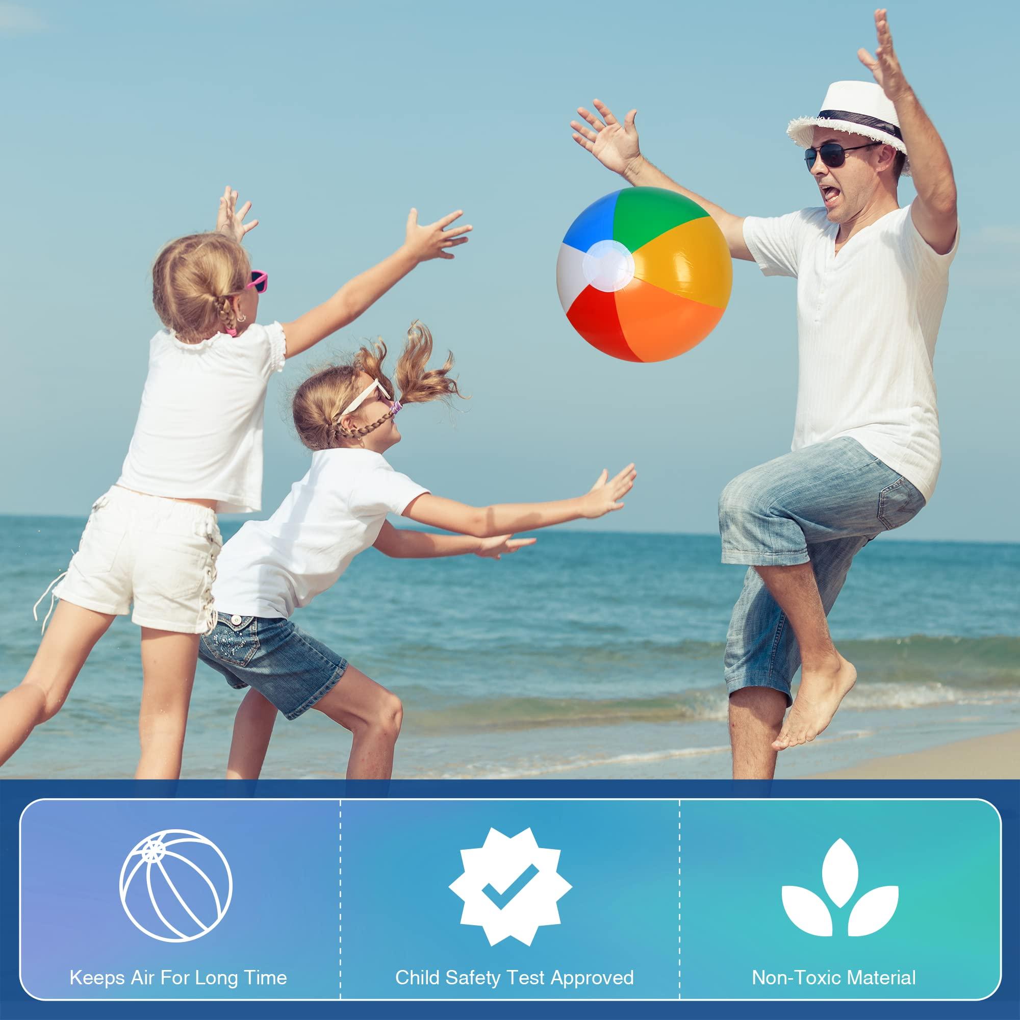 LYDTICK LYDTICK 30 Pack Beach Balls Bulk, 16\" Inflatable Pool Toys Beach Toys for Kids Beach Balls for Summer Water Games, Rainbow