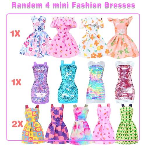 BJDBUS BJDBUS 50 Pcs Doll Clothes and Accessories, 2 Wedding Gowns 4 Fashion Dresses 2 Tops 2 Pants Outfits 2 Swimsuits Bikini 10 Shoes 10 Hangers 17 Doll Stuffers Accessories for 11.5 inch Girl Doll