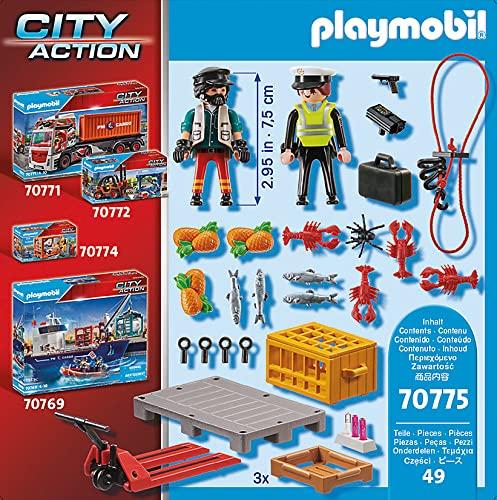 Playmobil Playmobil 70775 City Action Cargo Customs Check, Fun Imaginative Role-Play, PlaySets Suitable for Children Ages 4+