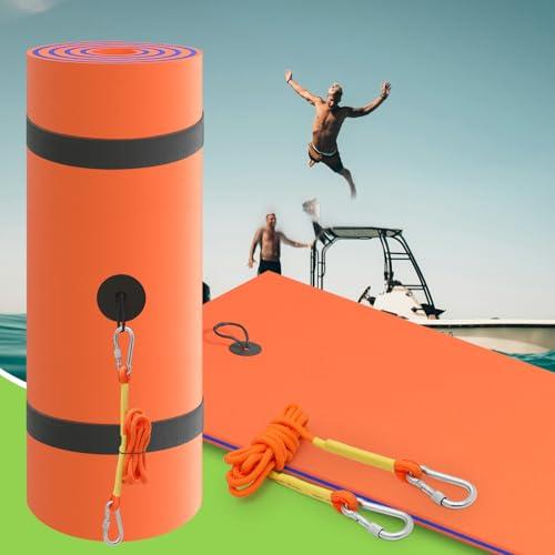 Magshion Magshion Lake Float for Adults 7x3 Ft XPE Foam Water Floating Pad for Beach, Ocean, Lake and Boating, High Density Float Pad with Elastic Cord and Storage Straps, Orange