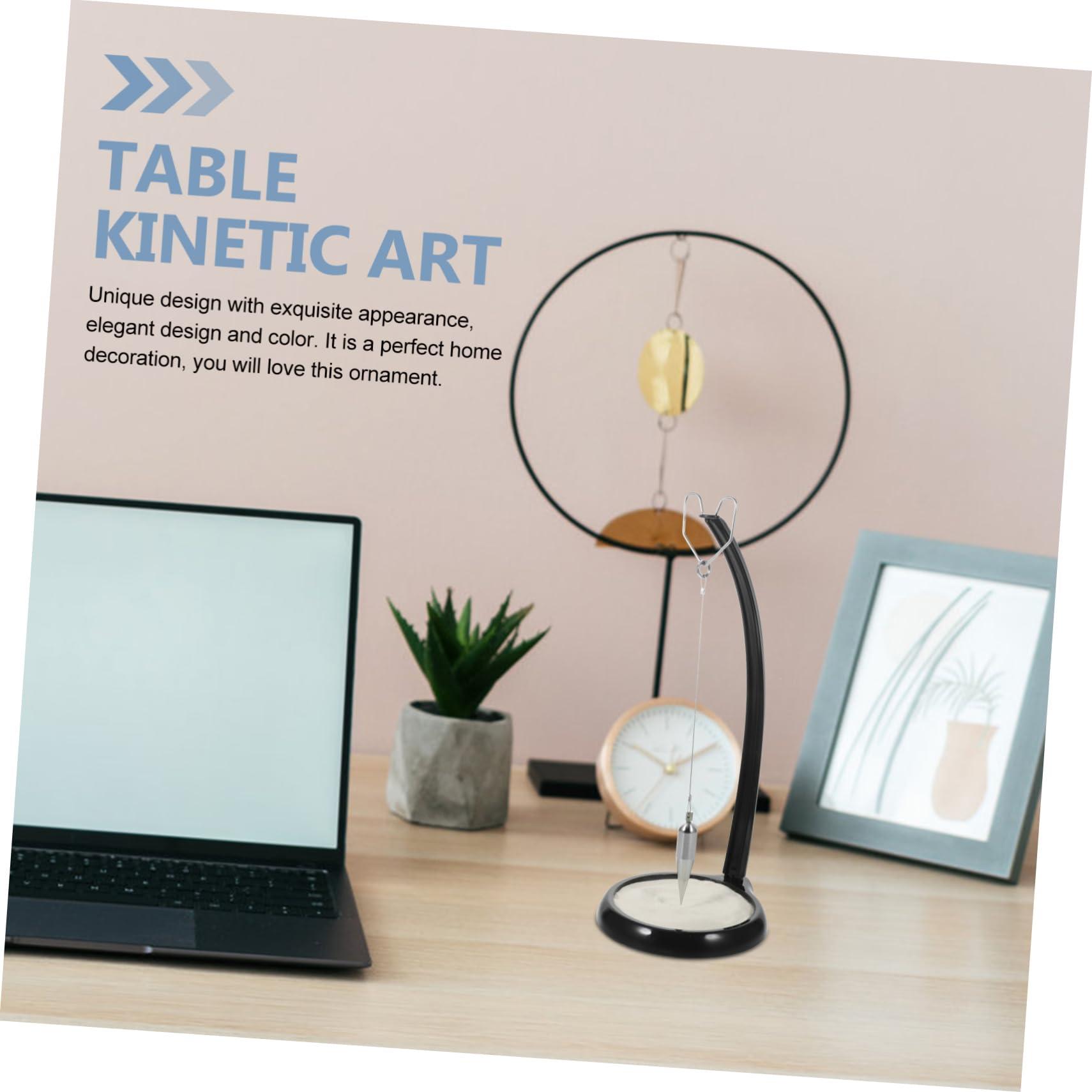 BESTonZON BESTonZON Home Decor Pendulum Table Centerpiece Metal Sand Pendulum Gravity Sand Pendulum Sand Table Pendulum Sisyphus Table Art Natural Sand Pendulum Bracket Iron Bookcase Office