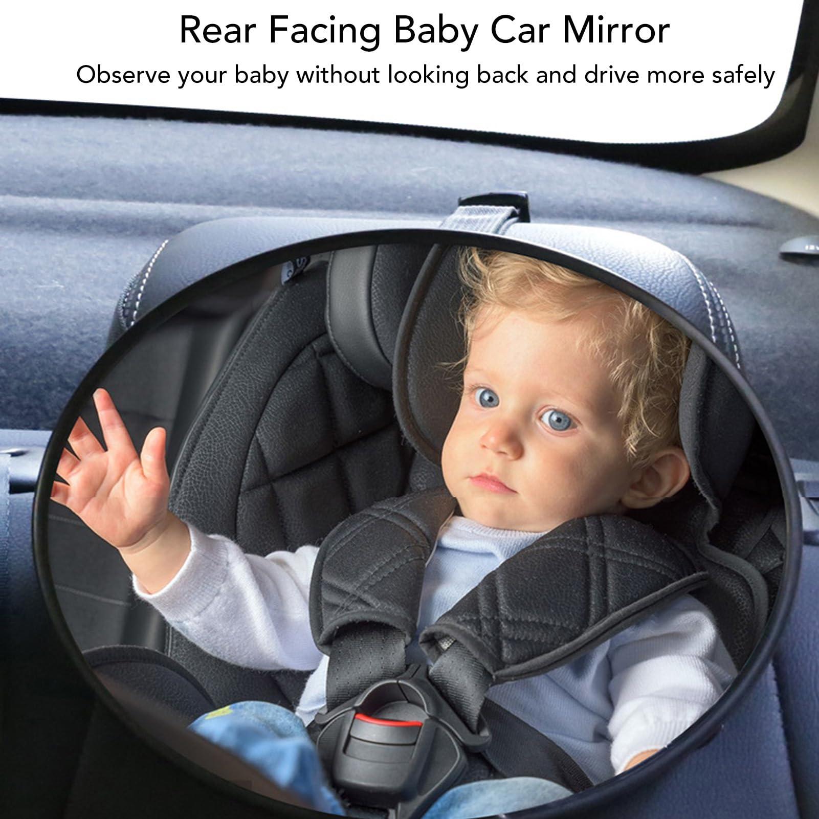 ToysCentral Basics Rear Facing Baby Car Mirror, Fall Resistant Baby Rear Seat Mirror for Car