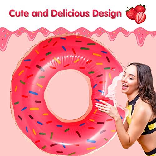 DMAR DMAR Donut Pool Floats Donut Tube Pool Doughnut Pool Float Donut Inflatables Doughnut Floatie Donut Swimming Ring for Beach Pool, 30\", 1Pcs, Pink
