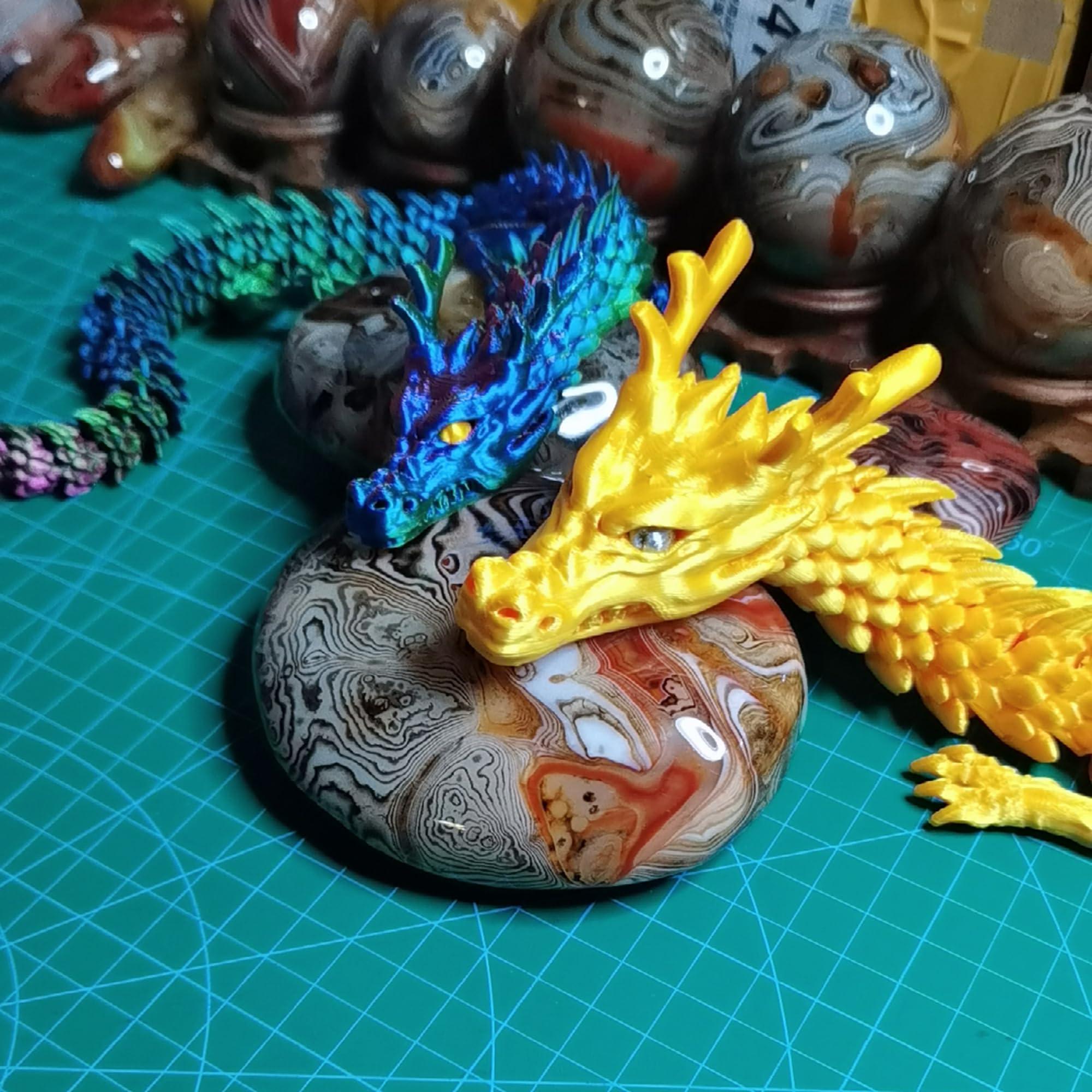 Whattiho Whattiho 3D Printed Dragon, Articulated Dragon Fidget Toy Posable Flexible Dragon Toys for Car Decoration and Ornament Figures