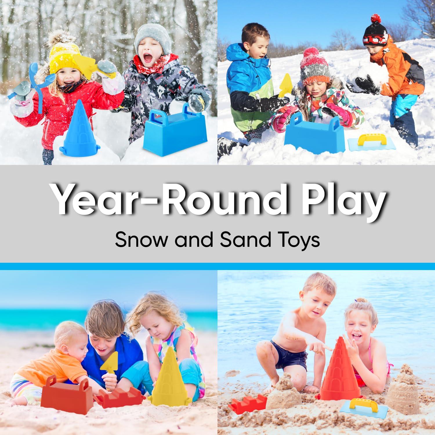 Superio Superio Sand Castle Building Kit, Sandbox Beach Sand Toys for Adults and Kids Snow Brick Maker, Igloo Fort Form Cone Shaper, Outdoor Winter Snow Toys (Red, 2)
