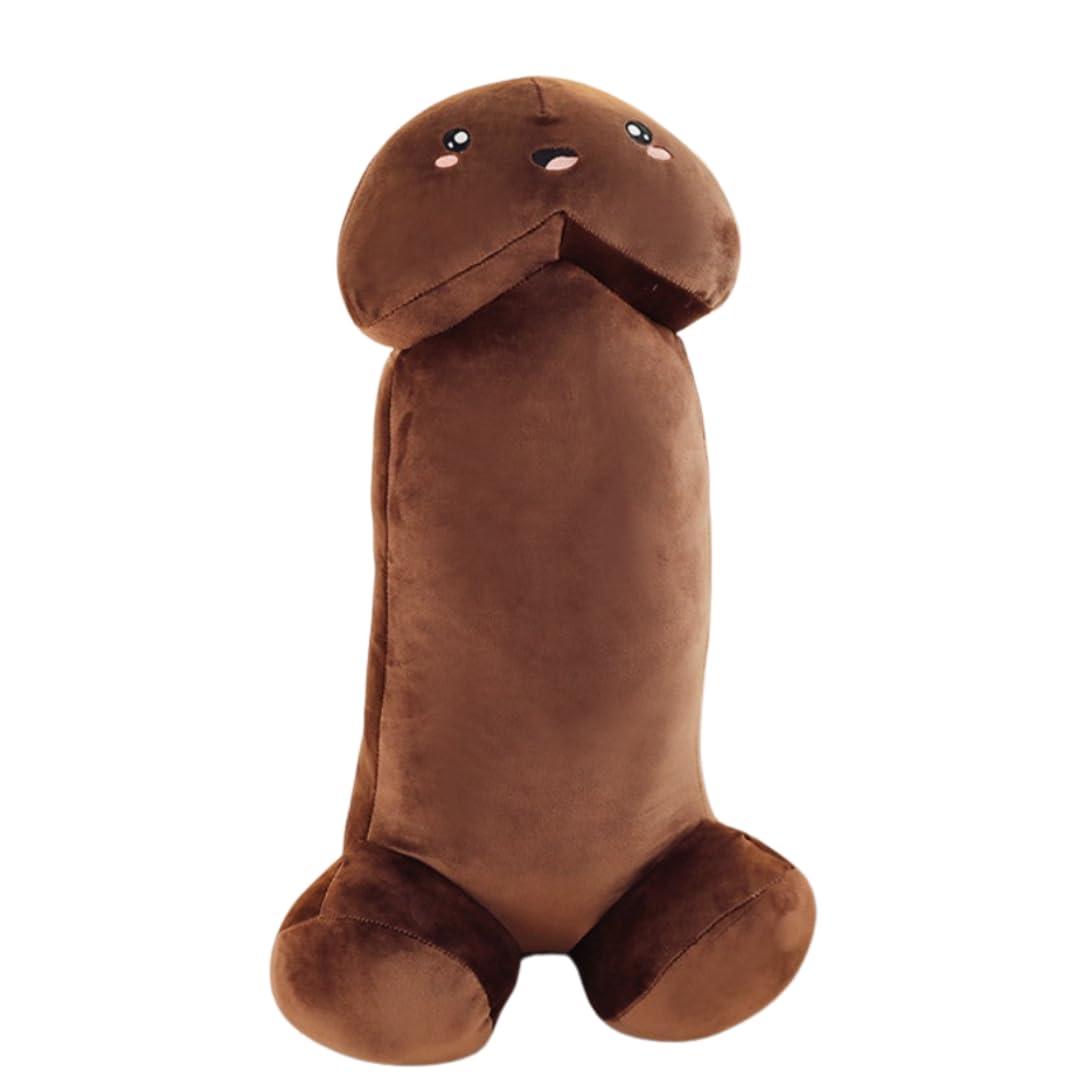 PeePee Pillow PeePee Pillow, The Big PeePee Plush Phallic Novelty Cuddle Pillow, Peach or Brown (Brown, 11.8in (30cm))