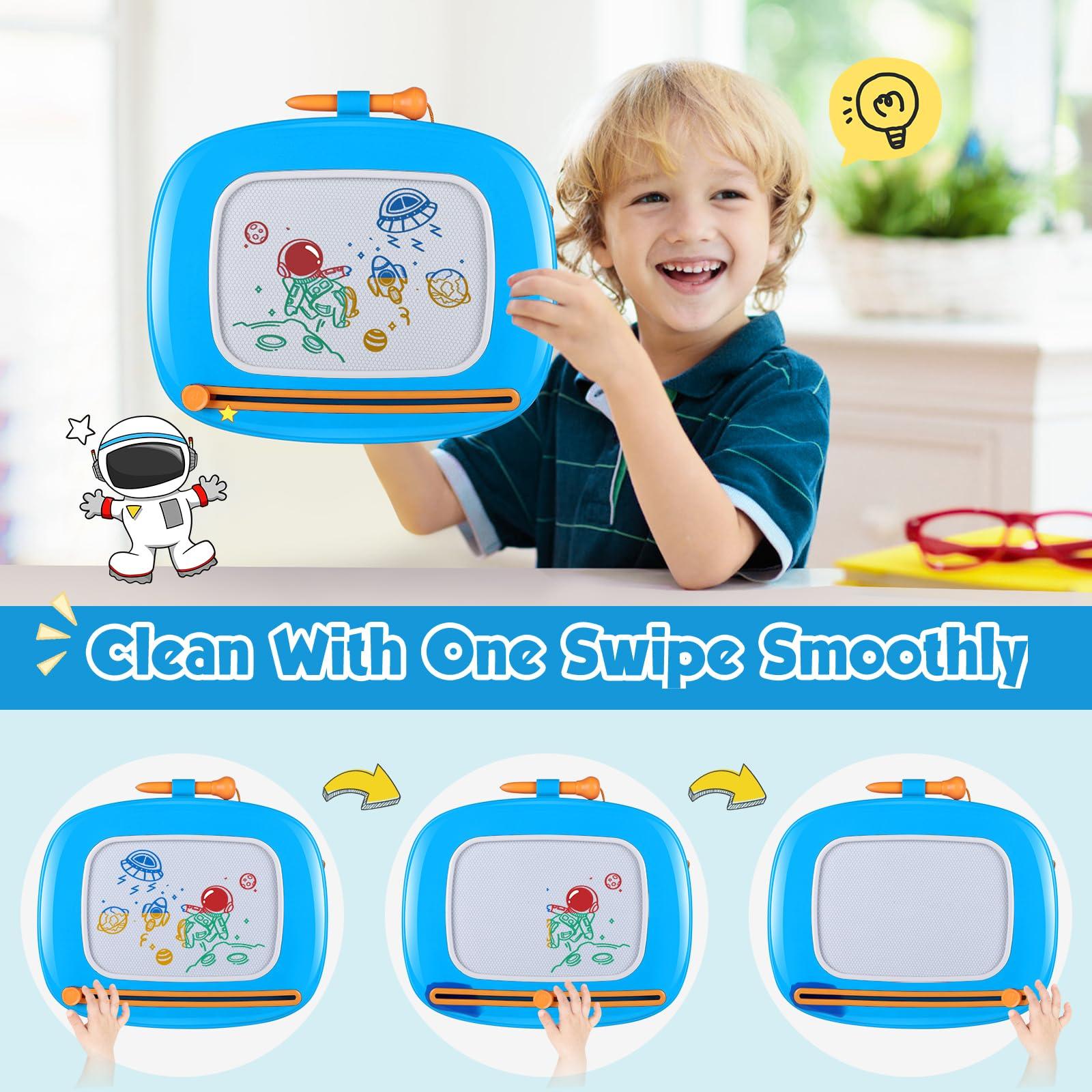 Smasiagon Smasiagon Toddler Girl Boy Toys,Magnetic Drawing Board for Toddlers 1-3,Early Learning Doodle Board Writing Painting Sketch Pad, Birthday Christmas Halloween Easter Gifts for 1 2 3 Year Old (Blue)