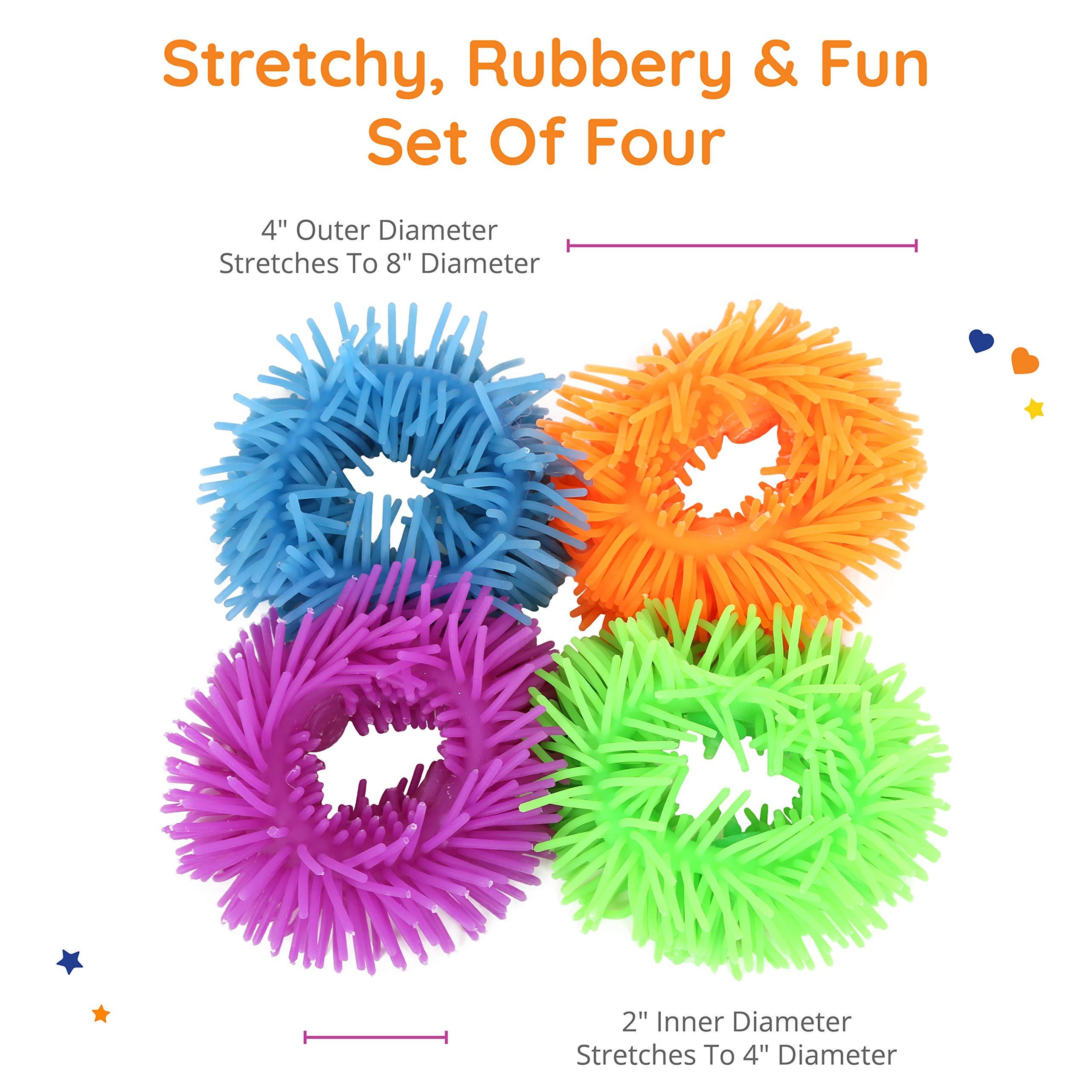 Fun and Function Fun and Function - Sensory Fringe-y Bracelet - 4 Pack - Fidget Bracelets for Kids - Wearable Fidget for Children with Special Needs - Tactile Toys to Encourage Focus & Attention - For Ages 4+