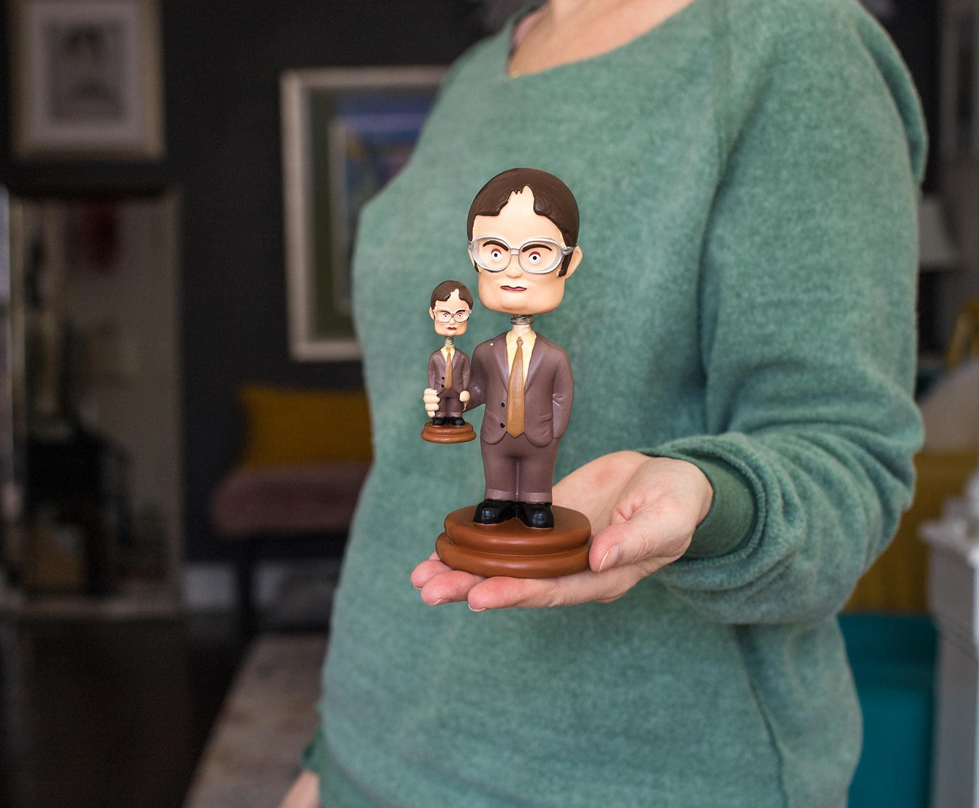 Surreal Entertainment Surreal Entertainment The Office Double Dwight Resin Bobblehead | Collectible Action Figure Statue, Desk Toy Accessories | Novelty Gifts for Home Office Decor | 5 Inches Tall