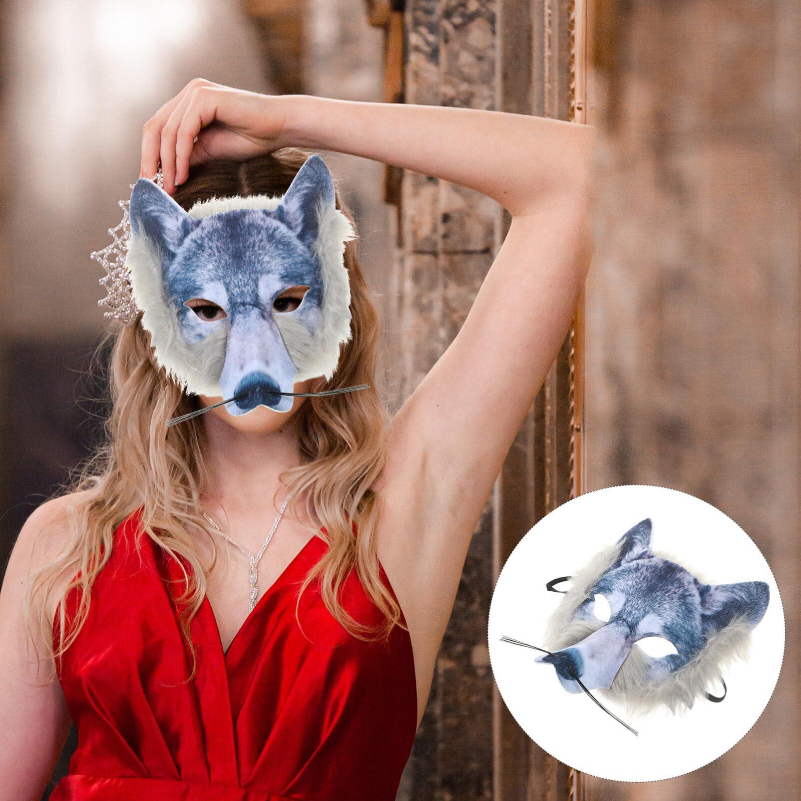 JOINPAYA JOINPAYA Wolf Mask: Furry wolf Mask Halloween Wolf Masks Wolf Costume Accessories for Cosplay Costume Fancy Dress Party