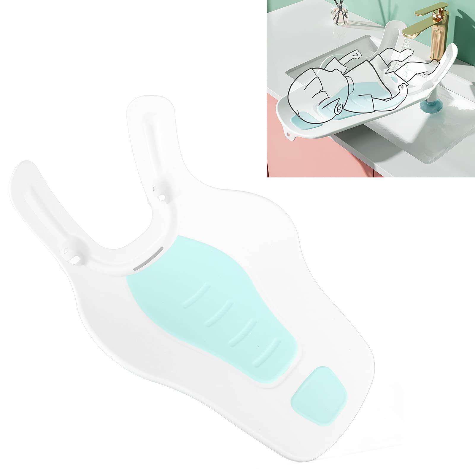 VINGVO Clean Rinse Baby Bather, Portable Spine Wash Hip Clean Rinse Bather Ergonomic Baby Bath Tub Baby Bath Support Infant Bathtub for Newborn (Mint Green)