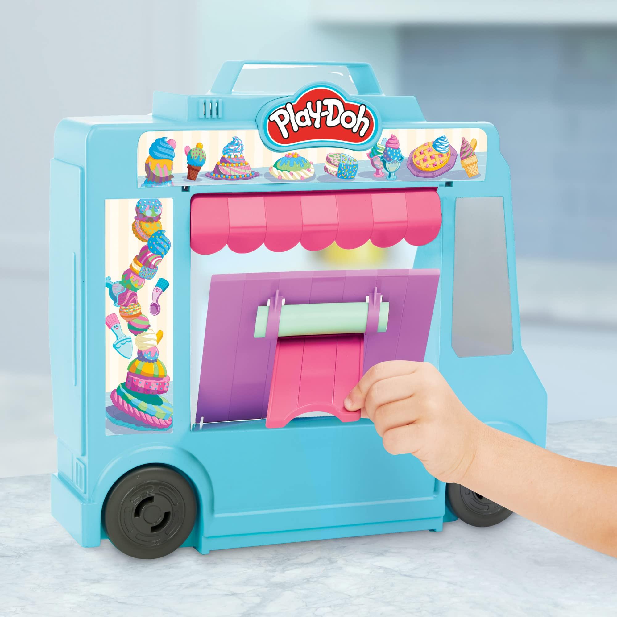 Play-Doh Play-Doh Kitchen Creations Ice Cream Truck Toy Playset for Kids, 20 Play Kitchen Accessories, 5 Colors, Preschool Toys for 3 Year Old Girls and Boys and Up