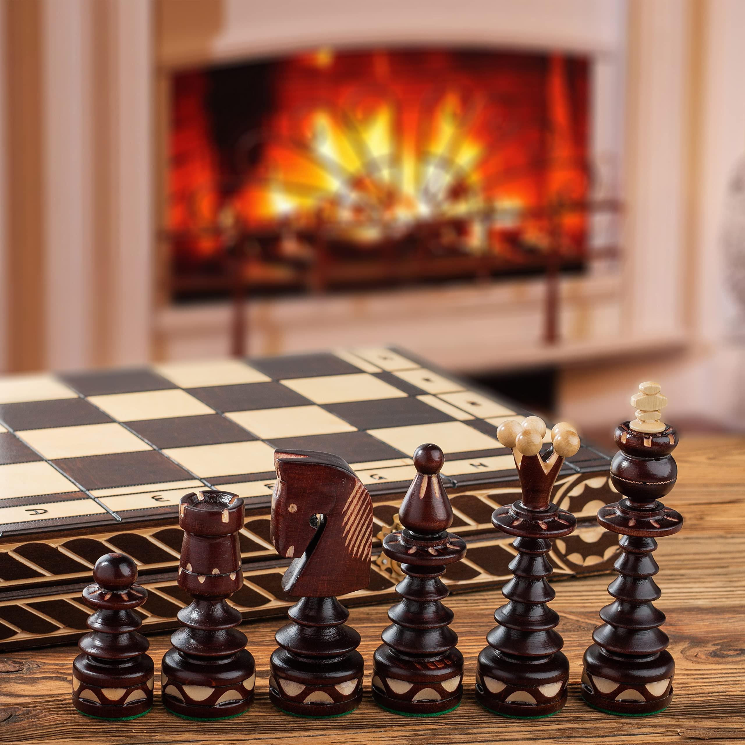 Master of Chess Master of Chess Wooden Chess Set with Pieces GENTLEMAN 60 cm / 23 in - Handcrafted Large Folding Chess Board Game for Adults and Kids