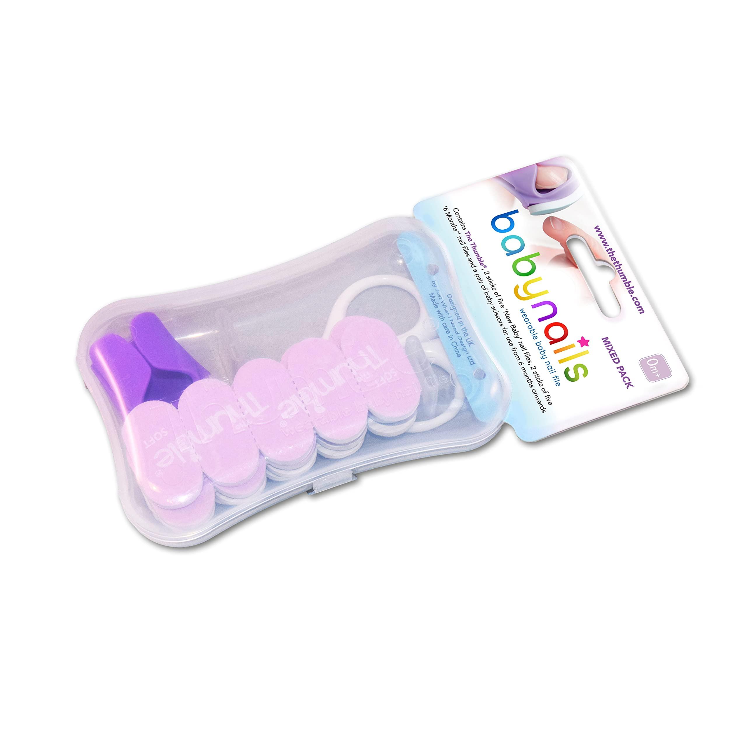 Thumble Baby Nails - The Wearable Baby Nail File I Mixed Pack with Scissors