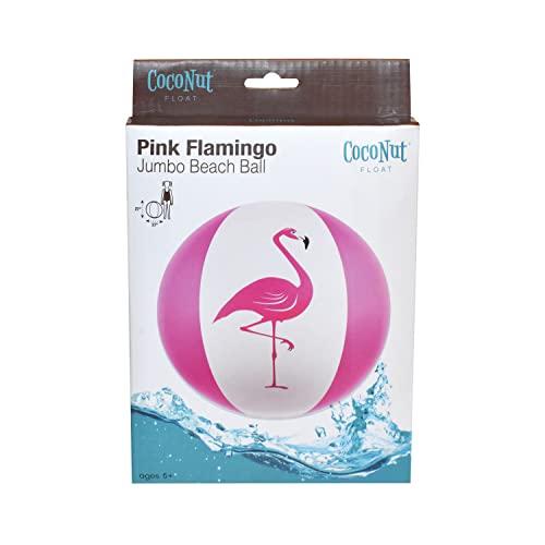 Coconut Float Coconut Float Jumbo Pink Flamingo Beach Ball - Large 27 Inch Inflatable Beach Ball - Great for Summer Parties & Swim Events