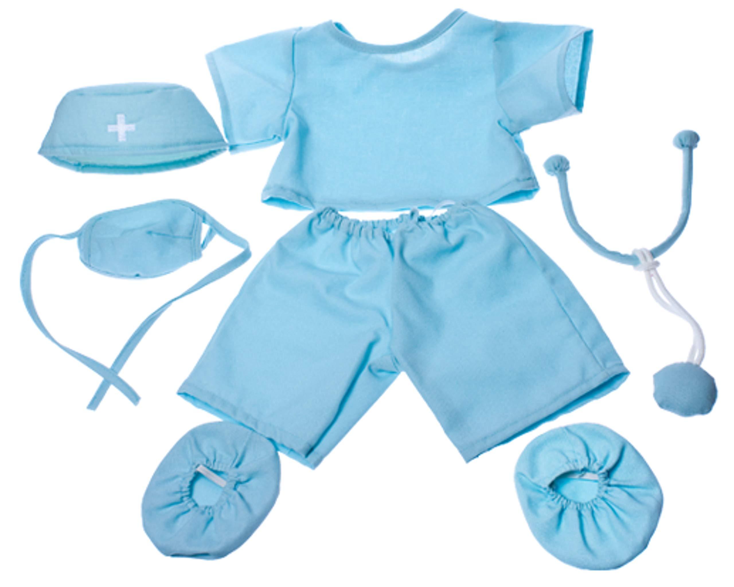 Teddy Mountain Teddy Mountain Doctor Scrubs Teddy Bear Clothes Fits Most 15\"-16\" Build-A-Bear and Make Your Own Stuffed Animals