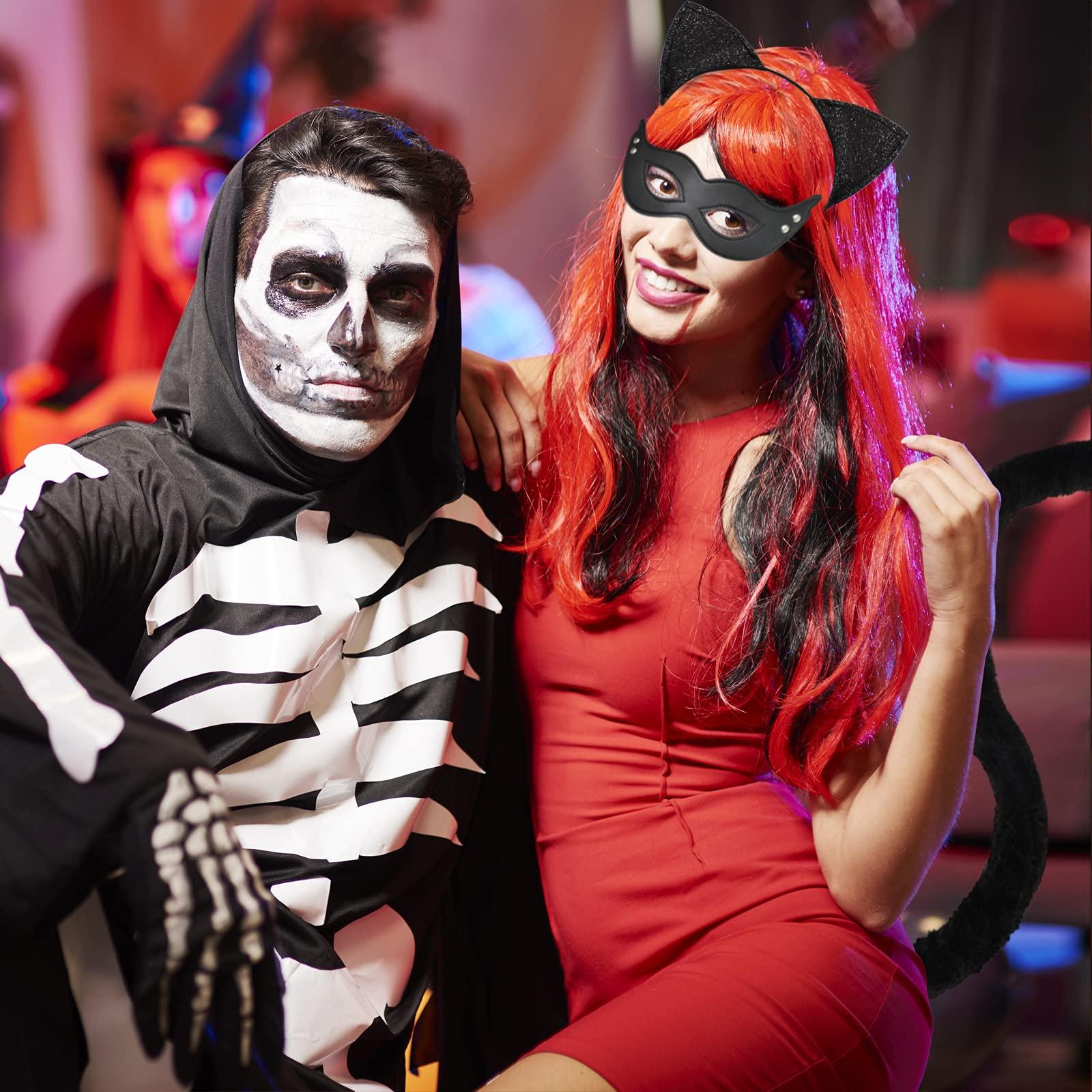 Halatool Halatool 4PCS Catwoman Costume for Women Catwoman Halloween Costume Catwoman Mask Choker Ears and Tail Set for Themed Party