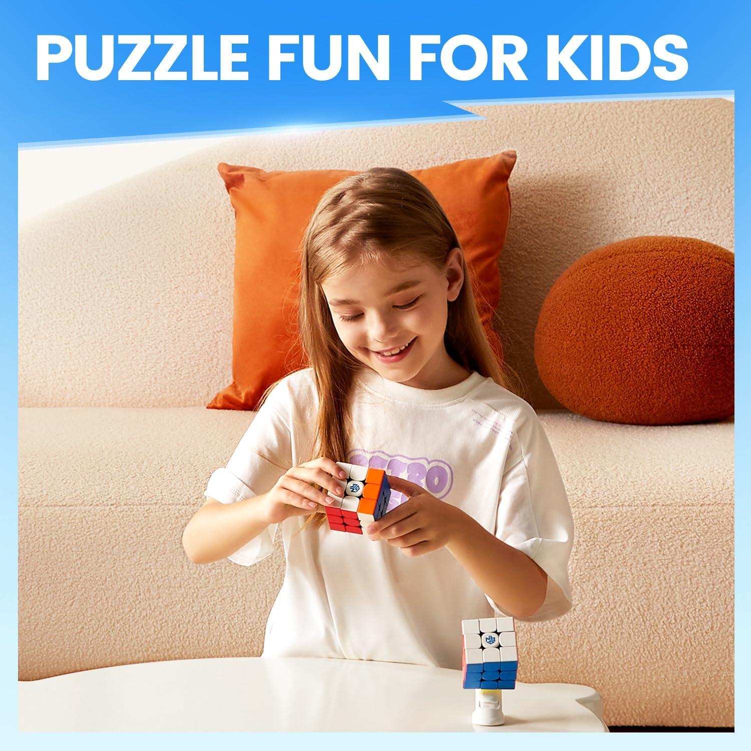 GAN GAN 356 M, Speed Cube 3x3 Magnetic Speedcube Stickerless 356M Fidget Toys for Kids Adults, No Extra GES