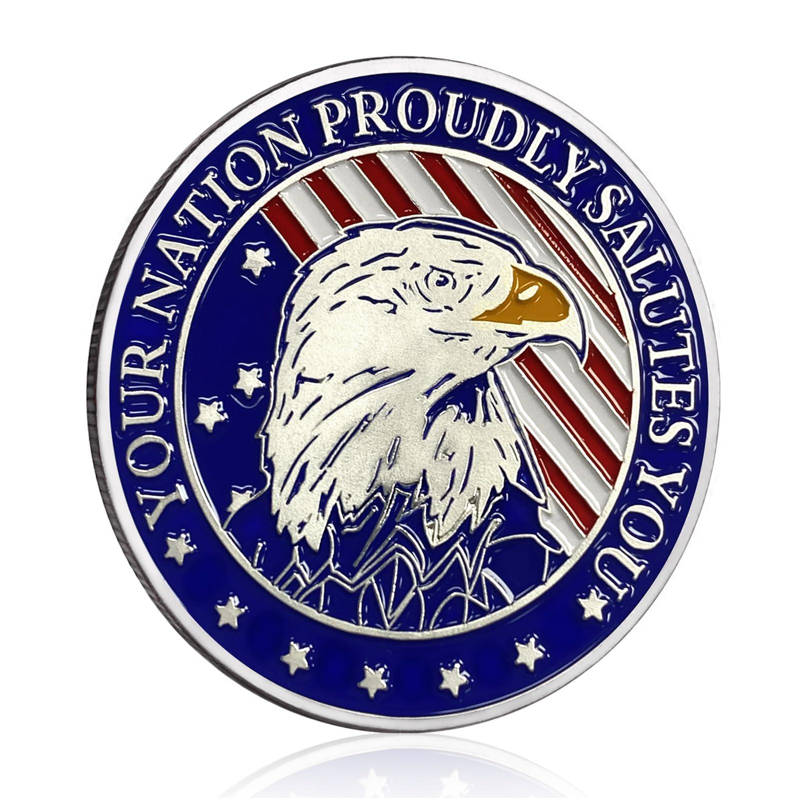 ERYIWBERIT 10Pcs Military Veterans Challenge Coins Set Thank You for Your Service Coin Military Gifts for Men Women Army Commemorative Coin Veterans Day Gifts