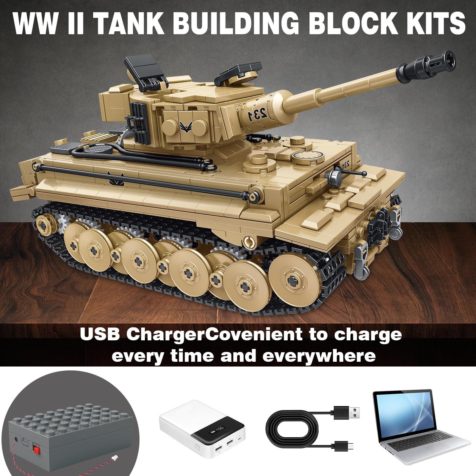 BestMoment BestMoment Military Tiger RC Tank Building Toys -993 PCS WW2 Army Military Toys Building Blocks for Adults, World of Tanks Building Set for Sons Grandchildren Nieces Nephews Christmas & Birthday Gift