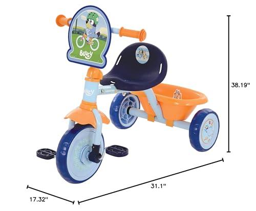 Bluey Bluey First Ride On Trike - Licensed Kids\' Ride On Toy with Adjustable Handle, Easy-Switch Pedal Clutch, Puncture-Proof Tyres, Steel Frame, Front Mudguard, Rear Storage Suitable Age 2 Years +