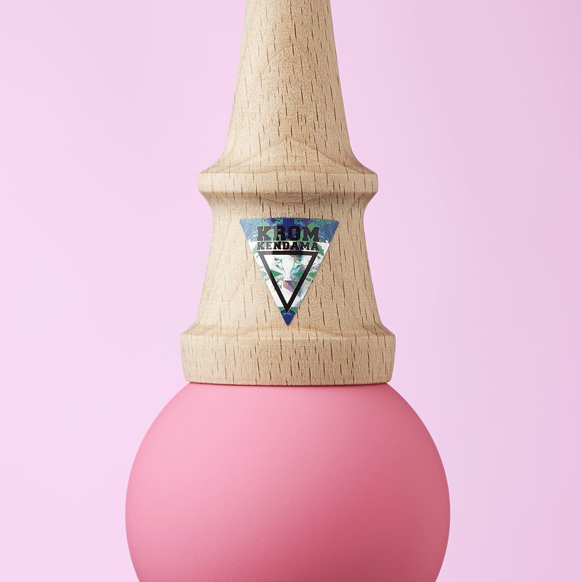 KROM KROM - Kendama Toy POP Pink - High Wood Quality - Extra Strong - for Beginner and Pro - Gift Pack : Extra String + Stickers