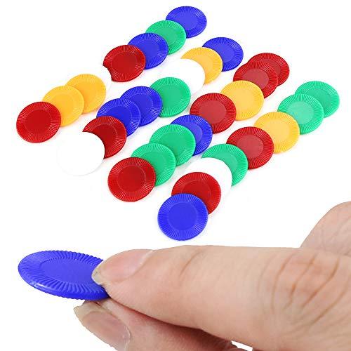 Wpxmer Wpxmer 300 Plastic Poker Chips, Poker Card Game Chips Bulk for Game Play, Learning Math Counting, 5 Colors