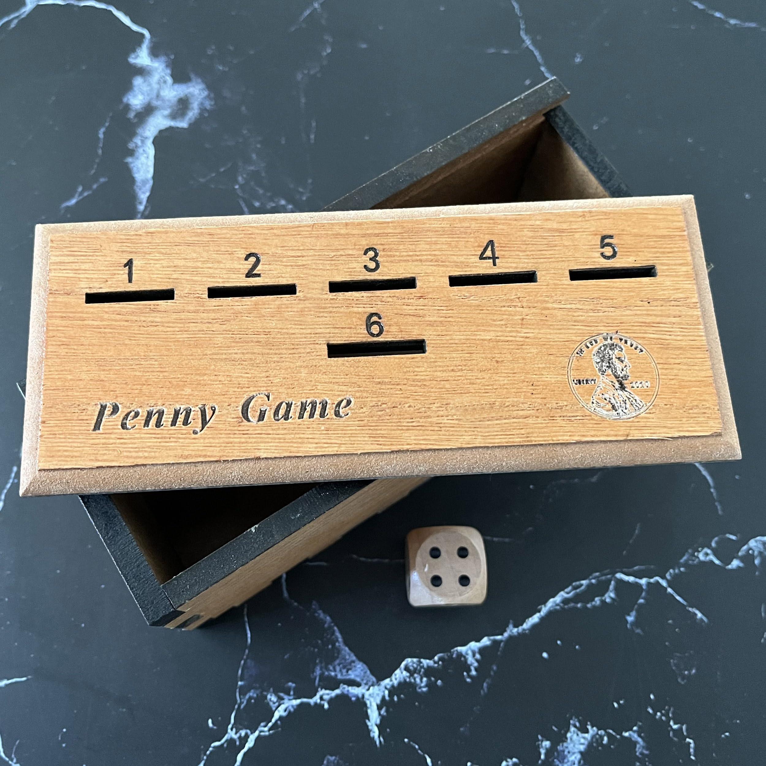 CBLKUS Penny Game, Family Fun Board Game, Drop Game Wood Box for 2-6 Players Premium Version