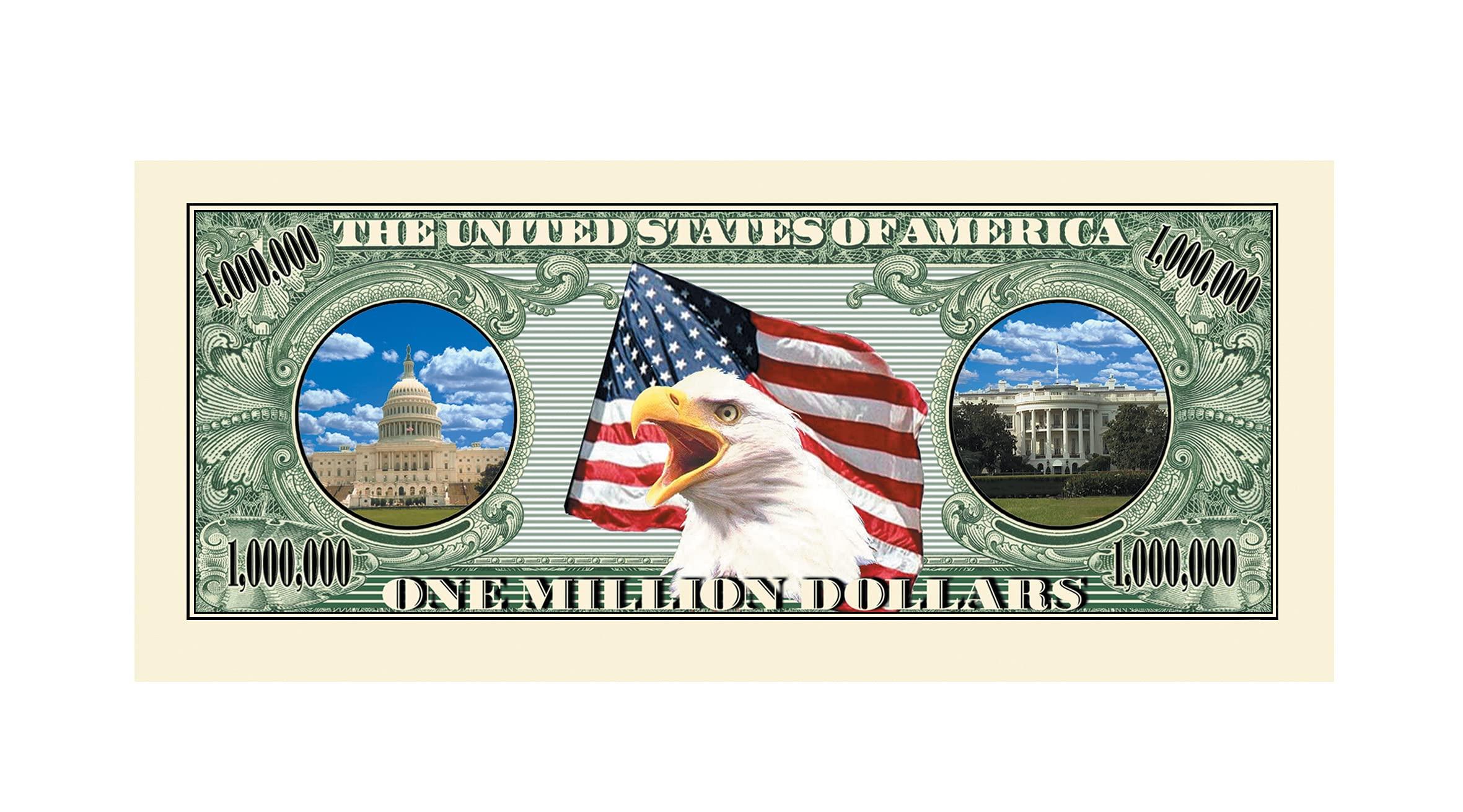 American Art Classics American Art Classics Pack of 250 - Million Dollar Bill Notes - Full Color Statue of Liberty Novelty Collectible Dollar Bills
