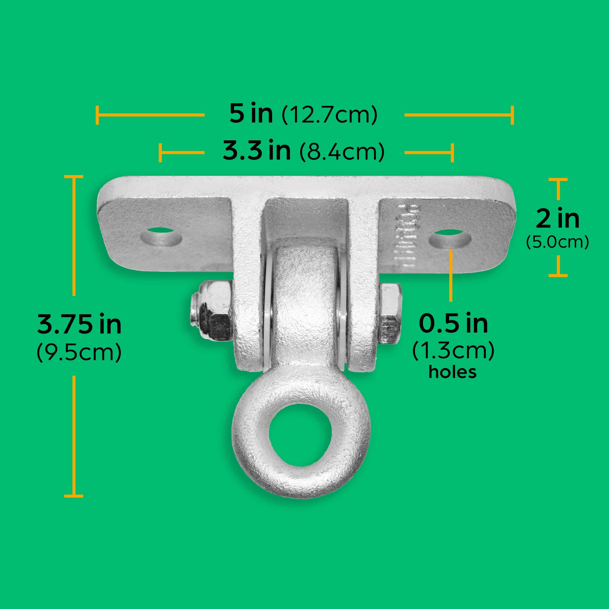 Jungle Gym Kingdom Jungle Gym Kingdom Swing Set Hangers - 2 Heavy Duty Brackets with Locking Snap Hooks for Porch, Patio, Playground - Indoor/Outdoor Hardware & Accessories