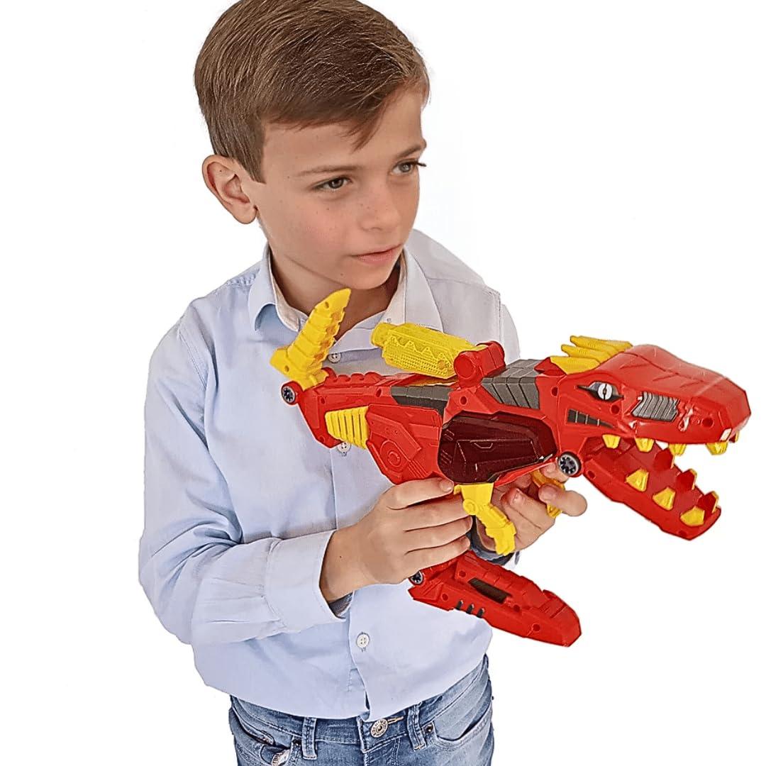 Liberty Imports Liberty Imports Dinosaur Toy Gun - 3-in-1 Transforming T-Rex Blaster with Cool Sound Effects & LED Light Up - Build and Take Apart Toy for Boys & Girls