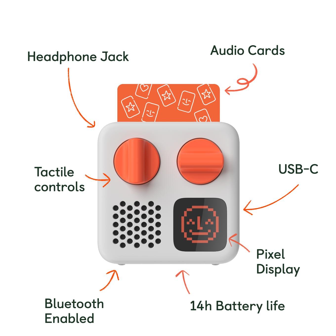 YOTO Yoto Mini (2024 Edition) + Make Your Own Card Kids Screen-Free Bluetooth Audio Player, All-in-1 Travel Device Plays Stories Music Podcast Radio Ok-to-Wake Clock, Use as Speaker or with Headphones