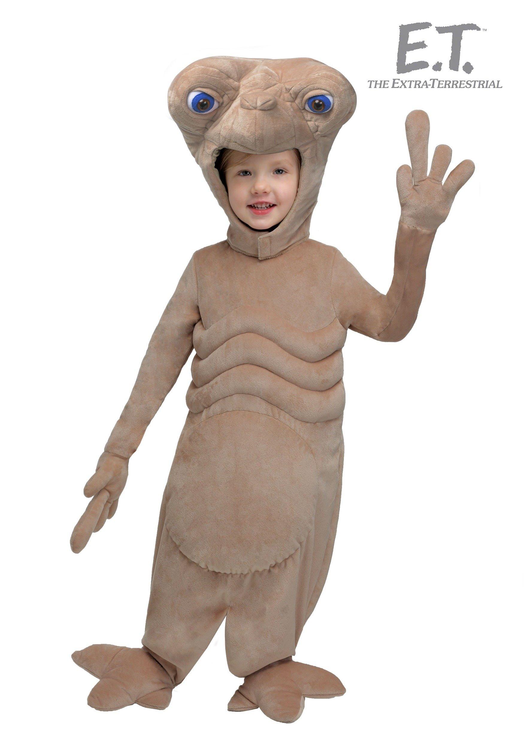 Fun Costumes Fun Costumes - E.T. Kids The Extra-Terrestrial Plush Costume Unisex, Cute Alien Halloween Outfit for Toddler Boys and Girls 4T Brown