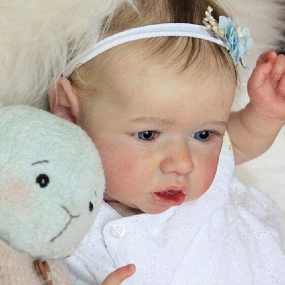 ZTDOLL ZTDOLL Reborn Baby Dolls Girl Opened Eyes 18 Inch, Full Vinyl Body and Weightd Body Handmade Realistic Baby Doll Newborn Lifelike Dolls Opened Blue Eyes (Sweet Girl)