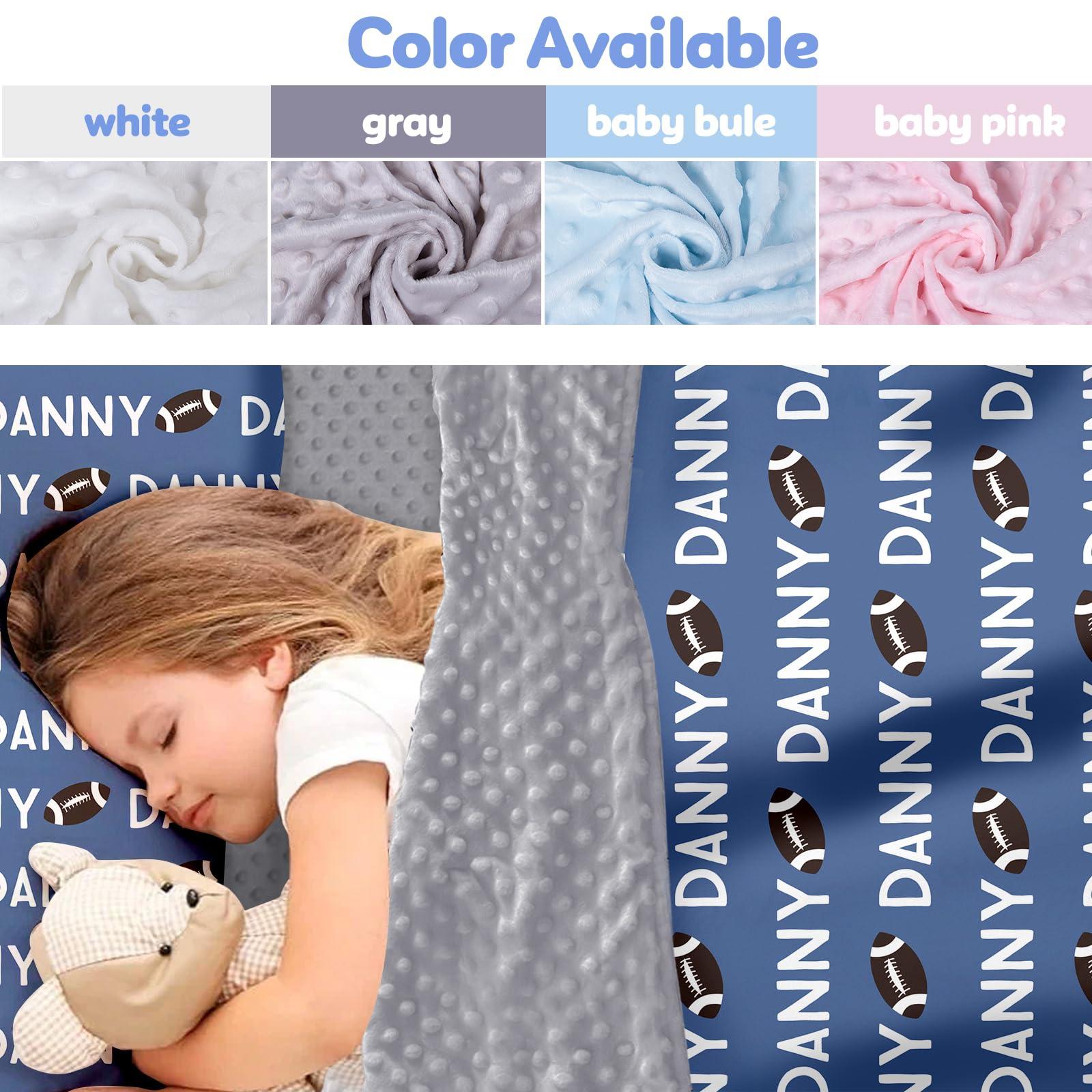 Evulum Custom Toddler Nap Mat for Daycare Sleeping Bag for Boys, Kids Nap Mats with Pillow Blanket for Preschool Kindergarten, Personalized Name Easy Carry Nap Sack Blue Football