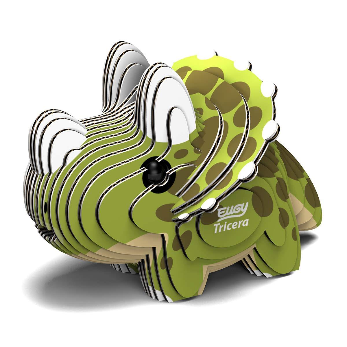 EUGY Eugy Triceratops Dinosaur 3D Puzzle, 25 Piece Eco-Friendly Educational Toy Puzzles for Boys, Girls & Kids Ages 6+