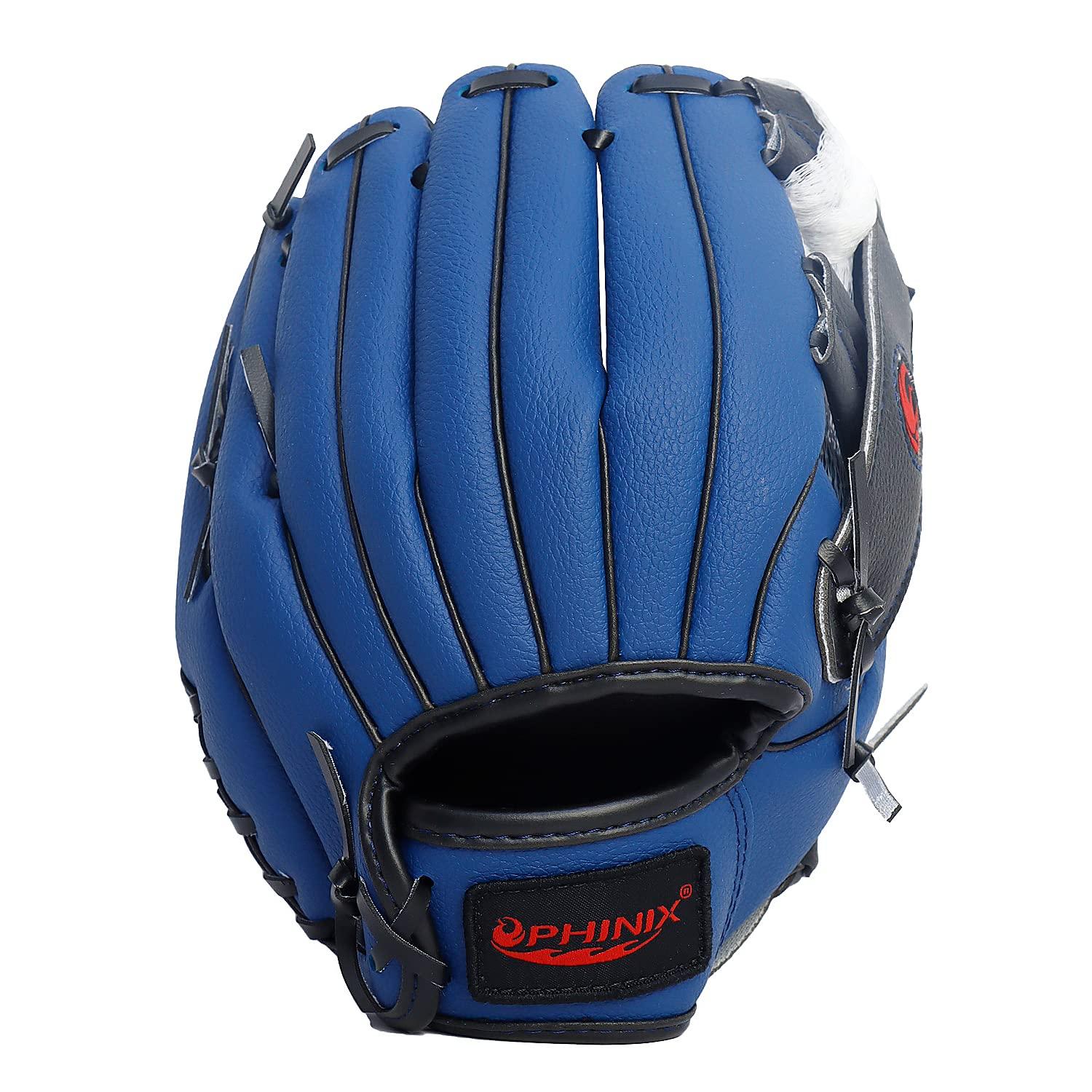 PHINIX PHINIX 9\" Baseball Glove Tee Ball Mitts and Foam Ball for Kids Beginner Play Training Right Hand Throw Navy