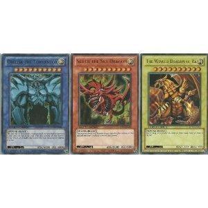 Ruksikhao YuGiOh Legendary Collection Ultra Rare God Card Set of 3 Egyptian God Cards Slifer, Obelisk Ra (LIMITED EDITION) ULTRA RARE Version