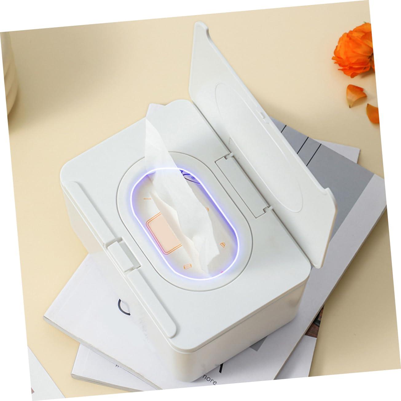 SHOWERORO SHOWERORO Tabletop Tissue Box Dispenser Portable Wipes Holder for Home White Wipe Dispenser