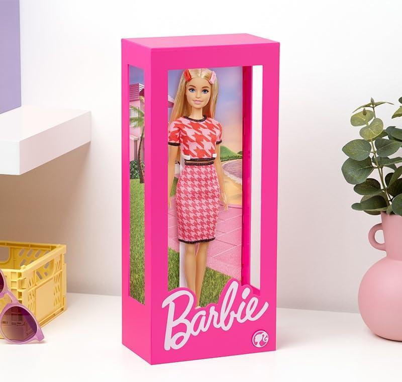 Paladone Barbie Doll Light Up Display Case Storage Box, 13\" Tall, Collectible Doll Holder and Container