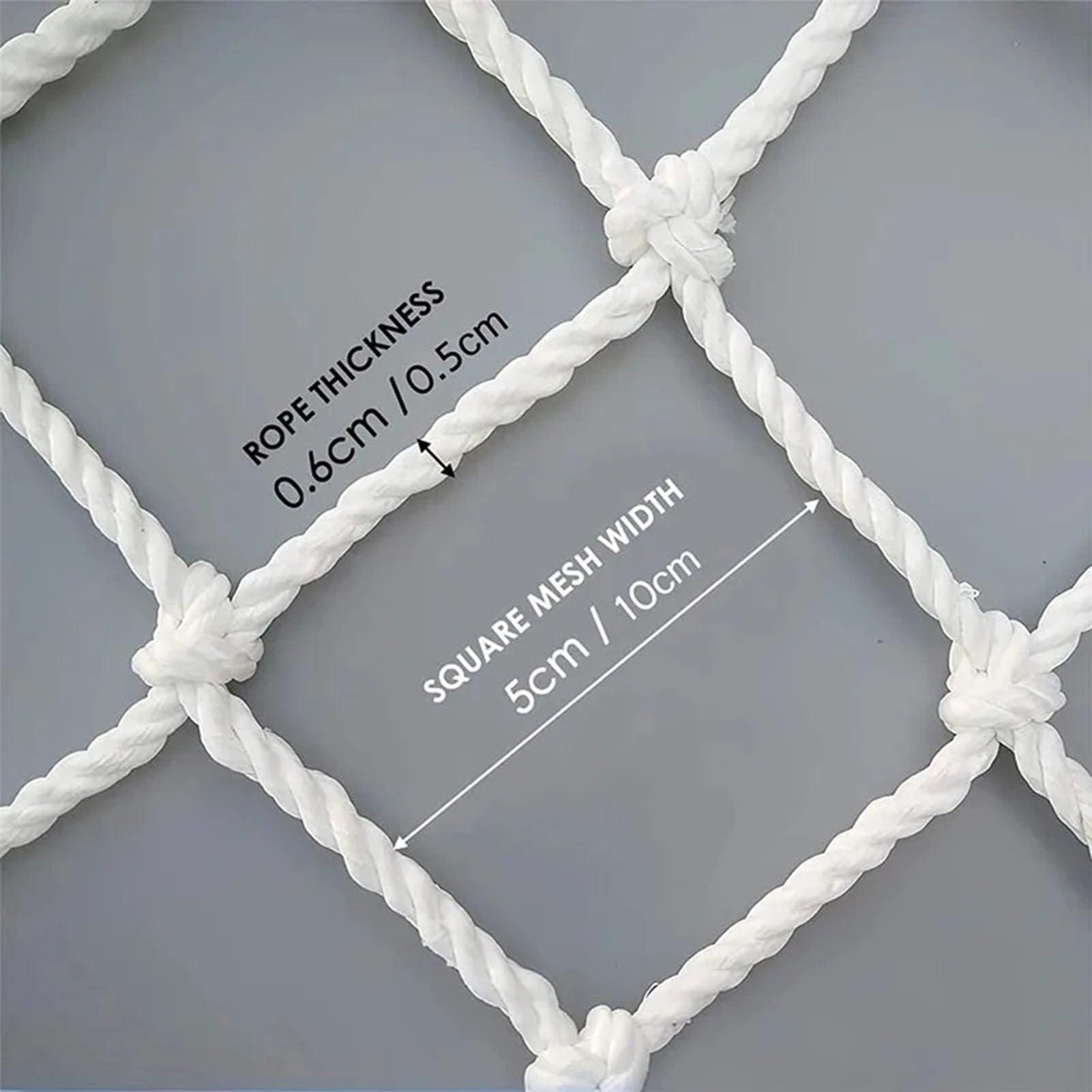 MYJIO MYJIO White Safety Net Pet Safety Net Stair Fall Prevention Net Garden Decoration Net6mm Thick Wear-ResistantMultifunction (Color : White5cm mesh, Size : 5x5m(16x16ft))