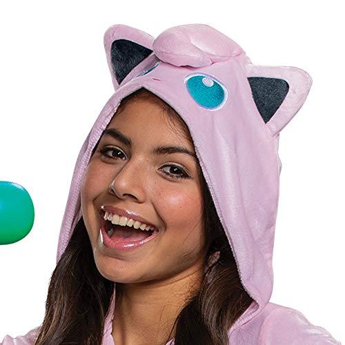 Disguise Jigglypuff Pokemon Kids Costume, Official Pokemon Hooded Jumpsuit with Microphone, Classic Size Extra Large (14-16) Multicolored