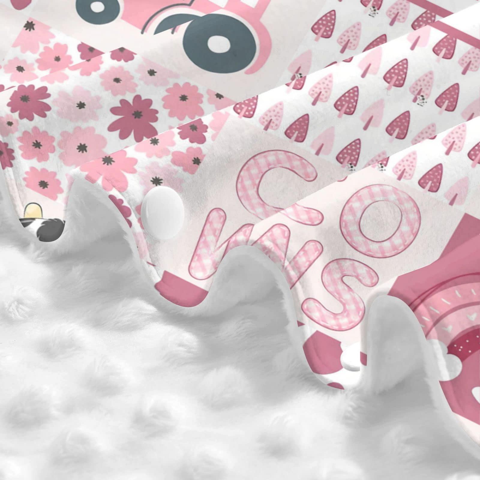 Noverbibi Personalized Baby Car Seat Canopy for Girls, Custom Name Baby Car Seats Covers for Babies, Opening Minky Nursing Breastfeeding Stroller Cover Infant Carseat Canopies for Newborn (Cute Cow Pink)