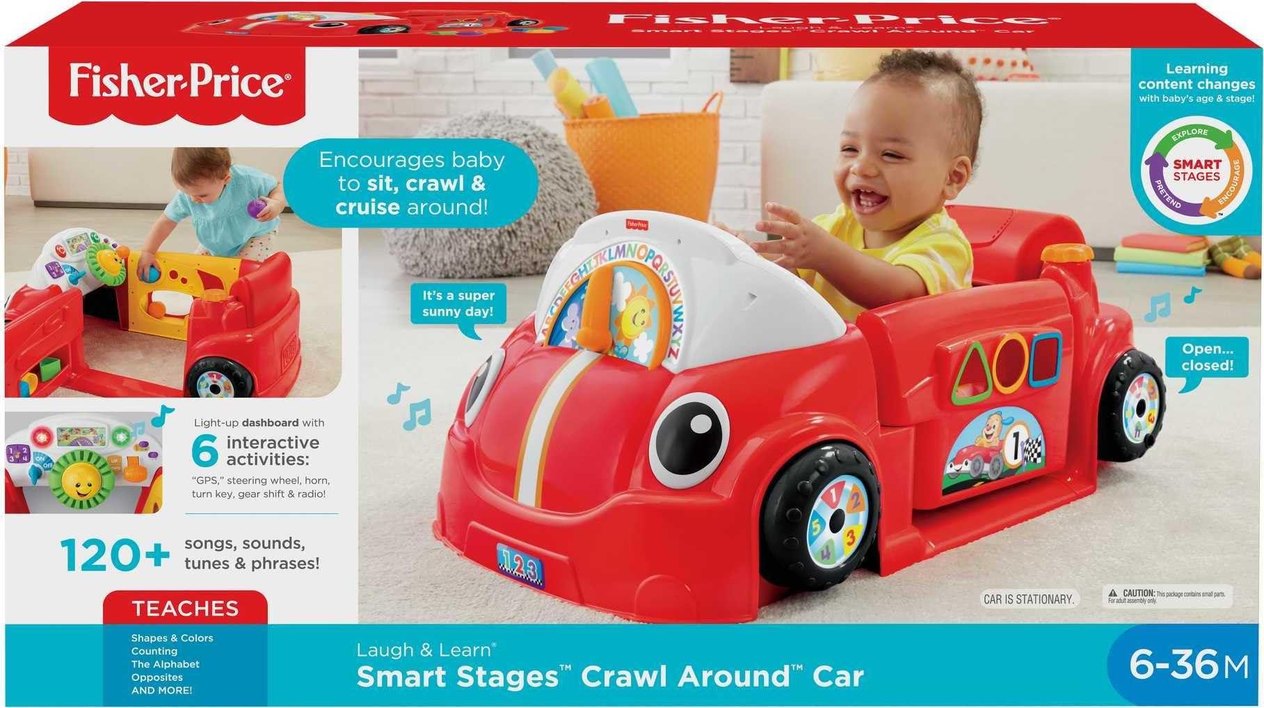 Fisher-Price Fisher-Price Baby Toy Laugh & Learn Crawl Around Car Red Activity Center with Educational Music & Lights for Infants Ages 6+ Months (Amazon Exclusive)