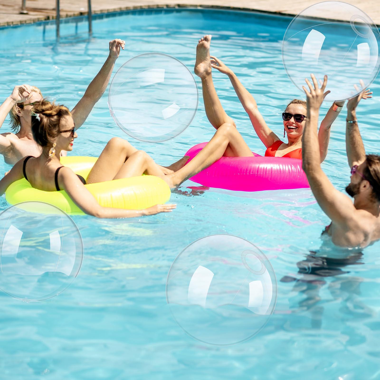 Hungdao Hungdao 12 Pieces Inflatable Clear Beach Ball Inflatable clear balls for Halloween Party DIY Ball Transparent Swimming Pool Ball Party Decorations Favors Supplies(16 Inch)