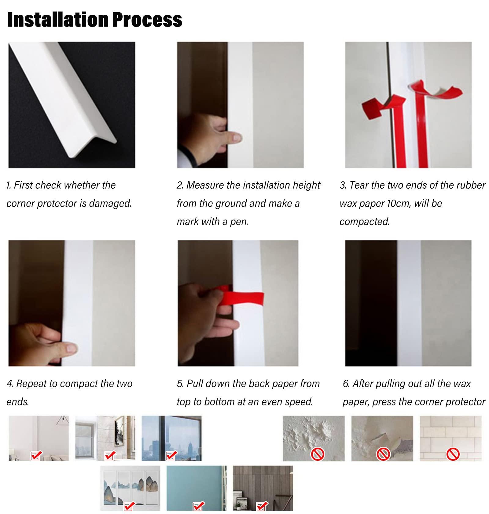 LSMKKA Clear Corner Wall Protector Clear, Peel and Stick Wall Corner Guard Edge Protector to Protect Wallpaper Drywall Tears Dog Chewing Walls, L Shape Angle Shield Bumper Trim (Color : Width 30mm, Size :