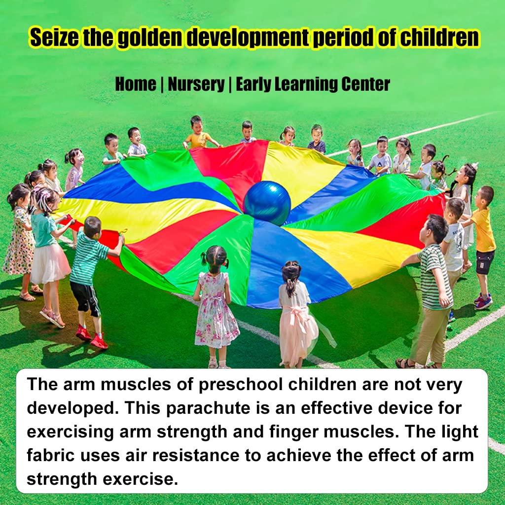 UUNVTOSU UUNVTOSU Play Parachute Nursery Sensory Game, Nursery Physical Training Resistance Play Parachute Games, Play Parachute for 3-6 Years Old Parachute Parachute(4m/13.1ft)