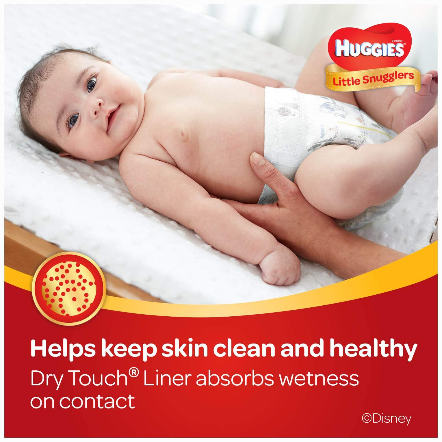 HUGGIES Huggies Little Snugglers Baby Diapers, Size 3, 162 Count, Unscented, Hypoallergenic, DryTouch Liner, Pocketed Waistband, Wetness Indicator, Double Grip Strips