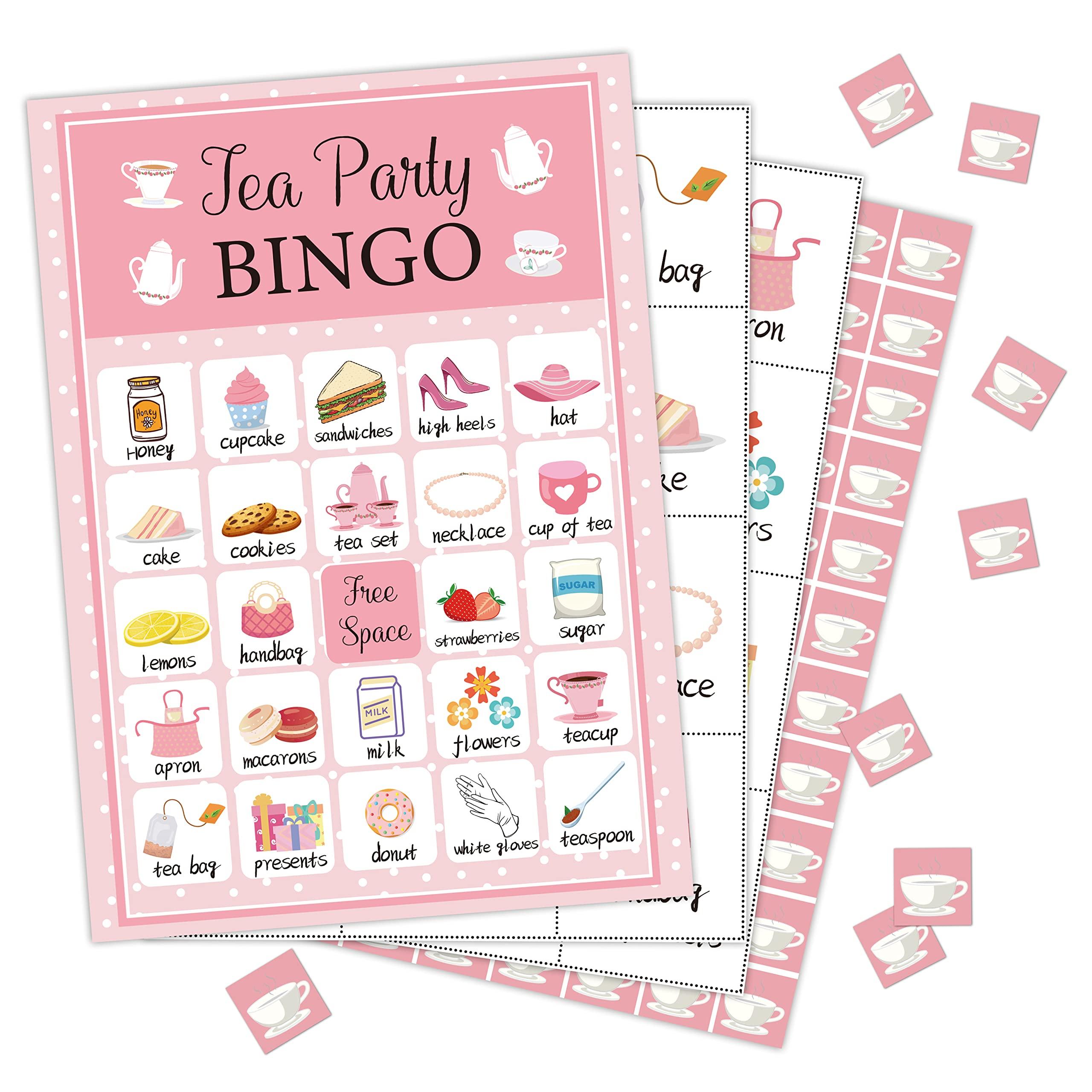 Zodvery Zodvery Tea Party Bingo Cards, Tea Party Activities Bingo Game, School Party, Birthday, Bridal Shower, Garden Tea Party, Family Activities Party, Group Activity - 24 Players/08chahui
